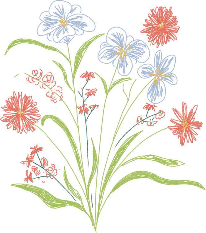Handdrawn Bunch of Flowers 